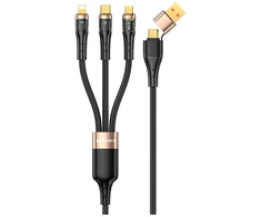 AWEI CL-228 usb-c/lightning/mico 3in2 cable juodos spalvos