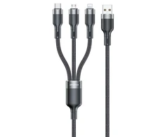 AWEI kabelis CL-975 usb-c/lightning/mico 3in1 juodos spalvos