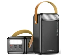 AWEI PowerBank P101K 60000mAh 22.5W juodos spalvos