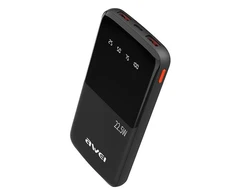 Išorinė baterija Power Bank Awei P10K 22.5W 10000mAh juoda