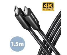 AXAGON BUCM32-CM15AB laidas USB-C <-> USB-C 3.2 Gen 2, 1.5m, PD 100W, 5A, 4K HD, ALU, pintas, Juodas