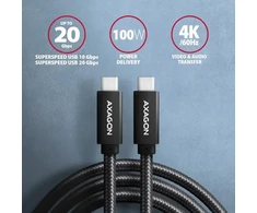Axagon BUCM32-CM20AB duomenų perdavimo ir įkrovimo kabelis | USB-A į USB-C