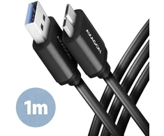 Axagon BUMM3-AM10AB duomenų perdavimo ir įkrovimo kabelis | USB-A į Micro B | 1m