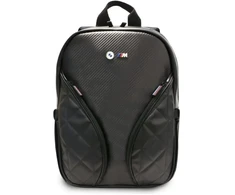 BMW Carbon Pockets &amp; Metal Logo 16" Nešiojamas kompiuteris Backpack - Juodas