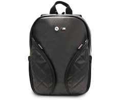 BMW Carbon Pockets &amp; Metal Logo 16" Nešiojamas kompiuteris Backpack - Juodas