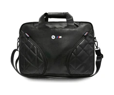 BMW Carbon Pockets &amp; Metal Logo 16" Nešiojamas kompiuteris Bag - Juodas