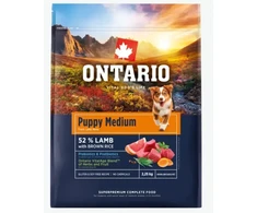 Ontario Puppy Medium ėriena &amp; Brown ryžiai 2,25kg