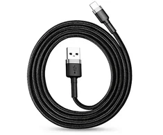 Baseus Cafule CALKLF-BG1 duomenų perdavimo ir įkrovimo kabelis | USB-A į Lightning | 12 W | 1 m | pilka, juoda
