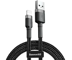 Baseus Cafule CALKLF-BG1 duomenų perdavimo ir įkrovimo kabelis | USB-A į Lightning | 12 W | 1 m | pilka, juoda