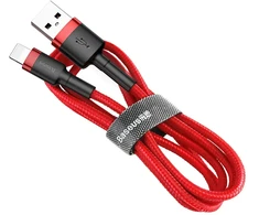 Baseus Cafule duomenų perdavimo ir įkrovimo kabelis | USB-A į Lightning | 12 W | 0,5 m | raudonas