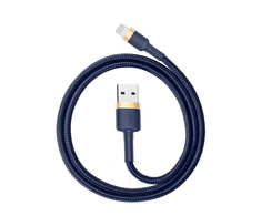 Baseus Cafule Lightning kabelis 2.4A 1m - Auksinis / Tamsiai mėlynas