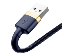 Baseus Cafule Lightning kabelis 2.4A 1m - Auksinis / Tamsiai mėlynas