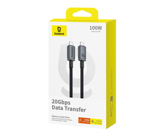 Baseus Crystal Shine Series Data kabelis USB-C - USB-C 100W 1,5m juodos spalvos