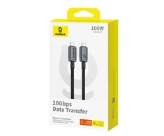 Baseus Crystal Shine Series Data kabelis USB-C - USB-C 100W 1,5m juodos spalvos