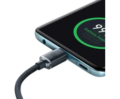 Baseus Crystal Shine serijos duomenų perdavimo ir įkrovimo kabelis | USB-C į USB-C | 100 W | 2 m | juodas