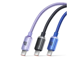 Baseus Crystal USB-USB-C laidas, 100W, 2m - juodas