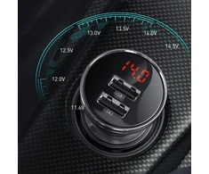 Baseus automobilinis įkroviklis 24W su 3-in-1 USB kabeliu 1.2m