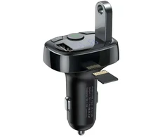 Baseus FM Transmitter T typed Bluetooth 2xUSB Micro SD (Juodas)