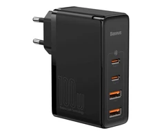 Greitas kelioninis Baseus GaN2 Pro įkroviklis 2x USB + 2x USB-C, 100W, EU (juodas)