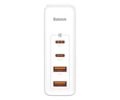 Baseus GaN2 Pro greitas kelioninis įkroviklis 2x USB + 2x USB-C, 100W, EU (baltas)