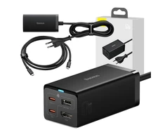 Baseus GaN5 Pro sieninis įkroviklis 2xUSB-C + USB + HDMI, 67 W (juodas)
