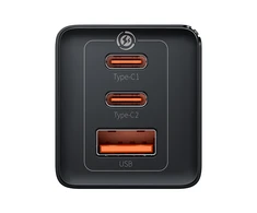 Baseus GaN5 Pro sieninis įkroviklis 2xUSB-C + USB 65W Juodas
