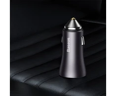 Baseus Golden Contactor Max 2xUSB-A 60W Car Charger - Dark Gray