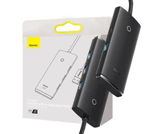 Hub 4in1 Baseus Lite Series USB iki 4x USB 3.0 1m – juodas