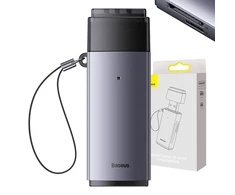 Baseus Lite serijos SD/TF atminties kortelių skaitytuvas, USB - pilkas