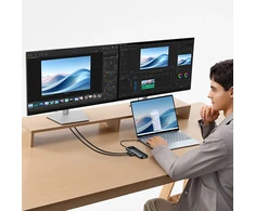Jungčių stotelė / adapteris USB C kištukas - 1in10 2xHDMI RJ45 SD/TF USB3 BASEUS