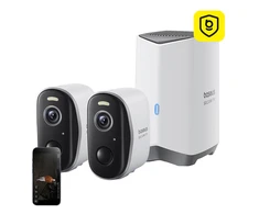 Baseus N1 2K lauko kamerų rinkinys iš 2 (baltas)