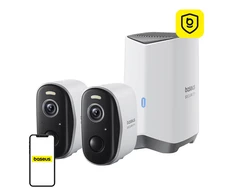 Baseus N1 Plus 2K lauko kamerų rinkinys (baltas)
