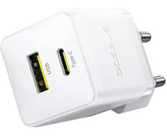 Baseus Delninė kelioninė įkrovimo stotelė | 30W | PD, QC | USB-C, USB-A | balta