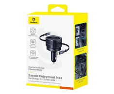 "Baseus PD" automobilinis įkroviklis 2x USB-C prievadas 60W, juodas