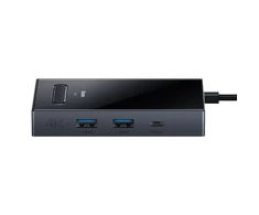Baseus PioneerJoy 8 viename USB-C šakotuvas HDMI 4K@60Hz + HDMI 4K@30Hz + DisplayPort 8K@30Hz + VGA + 2 x USB-A 3.0 + 2 x USB-C - pilkos spalvos
