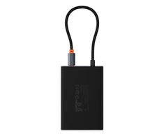 Baseus PioneerJoy 8 viename USB-C šakotuvas HDMI 4K@60Hz + HDMI 4K@30Hz + DisplayPort 8K@30Hz + VGA + 2 x USB-A 3.0 + 2 x USB-C - pilkos spalvos