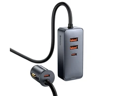 Automobilinis įkroviklis Baseus Share Together 2x USB / 2x USB Type C 120W PPS PD pilka (CCBT-A0G)