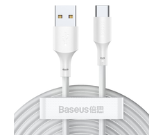 USB kabelių rinkinys Baseus Simple Wisdom Data Cable Kit USB to Type-C 5A (2PCS/Set) 1.5m baltas TZCATZJ-02