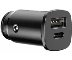 Baseus Kvadratinis PPS automobilinis įkroviklis | 30W | PD, QC, PPS | USB-A, USB-C | juodas