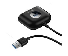 USB įkrovimo adapteris Baseus Square round 4in1 (USB3.0 TO USB3.0*1+USB2.0*3) 1m juodas CAHUB-AY01