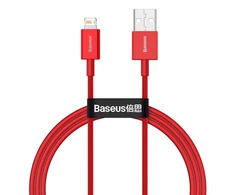 Baseus Superior serijos USB į iPhone laidas, 2.4A, 1m - raudonas