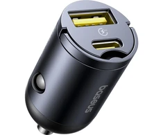 Baseus Tiny Star Mini Car Charger (U+C) 30W Cosmic juodos spalvos
