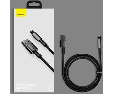 Baseus Tungsten Gold duomenų perdavimo ir įkrovimo kabelis | USB-A į Lightning | 12W | 1 m | juodas