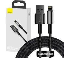 Baseus Tungsten Gold duomenų perdavimo ir įkrovimo kabelis | USB-A į Lightning | 12 W | 2 m | juodas
