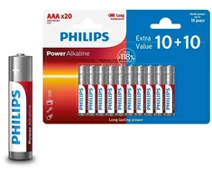Baterijos PHILIPS AAA LR03 Blister 10+10 vnt.