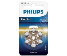 Baterija Philips Zinc Air 1.4V 6 lizdinės plokštelės (PR41 / ruda skirtukas)