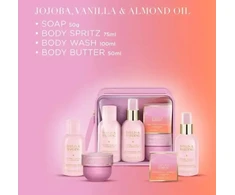 Baylis &amp; Harding Jojoba, Vanilla &amp; Almond Oil Travel Wash Bag Giftset in Clear