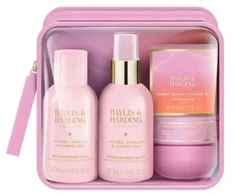 Baylis &amp; Harding Jojoba, Vanilla &amp; Almond Oil Travel Wash Bag Giftset in Clear
