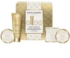 Baylis &amp; Harding Luxury Pamper Tin (Mandarinai ir greipfrutai) – kūno priežiūros dovanų rinkinys skardinėje dėžutėje (4 vnt.)
