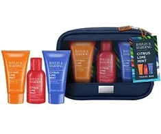 Baylis &amp; Harding Men Shower Care Trio (Citrus, Lime &amp; Mint) – dovanų kūno priežiūros rinkinys su rankine (3 vnt.)
